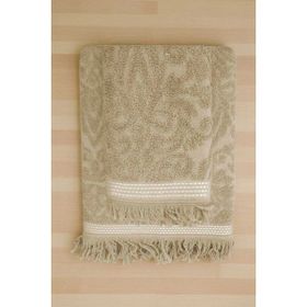 Mira Home Arden Bej %100 Pamuklu 90x150 cm 2 Parça Jakarlı Banyo Havlu Takımı