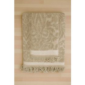 Mira Home Arden Bej %100 Pamuklu 90x150 cm 2 Parça Jakarlı Banyo Havlu Takımı