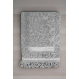 Mira Home Arden Gri %100 Pamuklu 90x150 cm 2 Parça Jakarlı Banyo Havlu Takımı