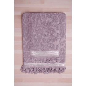 Mira Home Arden Mor %100 Pamuklu 90x150 cm 2 Parça Jakarlı Banyo Havlu Takımı