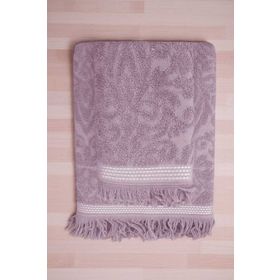 Mira Home Arden Mor %100 Pamuklu 90x150 cm 2 Parça Jakarlı Banyo Havlu Takımı