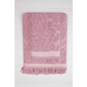 Mira Home Arden Pembe %100 Pamuklu 90x150 cm 2 Parça Jakarlı Banyo Havlu Takımı