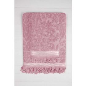 Mira Home Arden Pembe %100 Pamuklu 90x150 cm 2 Parça Jakarlı Banyo Havlu Takımı