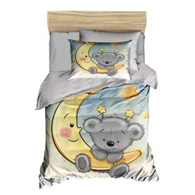 Mira Home Aydaki Ayıcık %100 Pamuklu Yenidoğan Unisex Bebek Nevresim Takımı