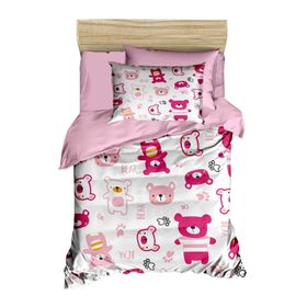 Mira Home Bear Toy Pink Dijital Baskılı 3D Pamuklu Yenidoğan Bebek Nevresim Takımı