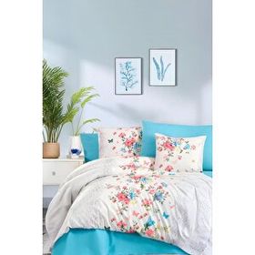 Mira Home Butterfly 100x100 cm Pamuklu Çift Kişilik Ranforce Nevresim Takımı
