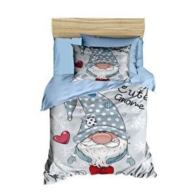 Mira Home Cute Gnome Blue Dijital Baskılı 3D Pamuklu Yenidoğan Bebek Nevresim Takımı