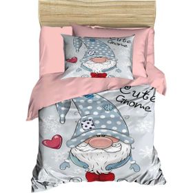 Mira Home Cute Gnome Pink Dijital Baskılı 3D Pamuklu Yenidoğan Bebek Nevresim Takımı