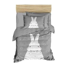 Mira Home Gri Tavşan %100 Pamuklu Yenidoğan Unisex Bebek Nevresim Takımı