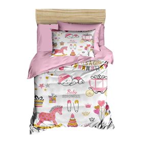 Mira Home Happy Baby Shower Dijital Baskılı 3D Pamuklu Yenidoğan Bebek Nevresim Takımı