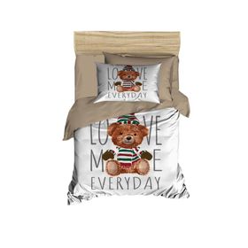 Mira Home Love Me Everyday Dijital Baskılı 3D Pamuklu Yenidoğan Bebek Nevresim Takımı