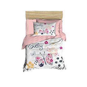 Mira Home Lovely Butterfly Dijital Baskılı 3D Pamuklu Yenidoğan Bebek Nevresim Takımı