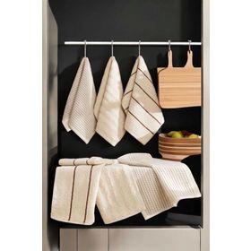 Mira Home Luna 6'lı 30x50 cm %100 Pamuklu Bej Naturel Mutfak Havlu Seti
