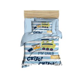Mira Home My Little Train Dijital Baskılı 3D Pamuklu Yenidoğan Bebek Nevresim Takımı