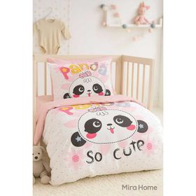 Mira Home Panda So Cute %100 Pamuklu Yenidoğan Kız Bebek Nevresim Takımı