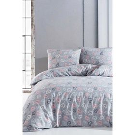 Mira Home Romantik Gri Pamuklu Çift Kişilik Nevresim Takımı