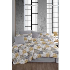Mira Home Serra Gri %100 Pamuklu Çift Kişilik Ranforce Nevresim Takımı