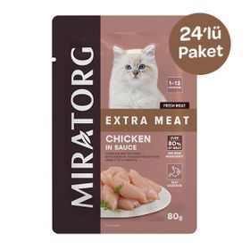 Miratorg Kitten Gravy Tavuk Etli 24x80 gr Yavru Kedi Yaş Maması