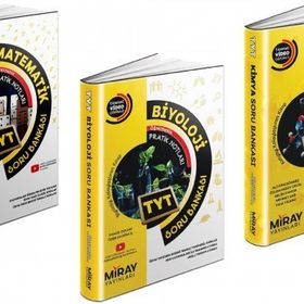 Miray 2023 Tyt Matematik + Kimya + Biyoloji Soru Bankası Seti 3 Kitap