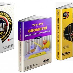Miray 3 Kitap 2023 Tyt Matematik + Geometri + Fizik Soru Bankası Seti