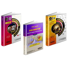Miray 3 Kitap 2023 Tyt Matematik + Geometri + Türkçe Soru Bankası Seti