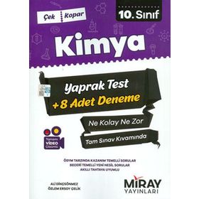 Miray Yayınları 10. Sınıf Kimya 8 Adet Deneme Yaprak Test