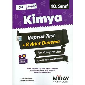 Miray Yayınları 10. Sınıf Kimya 8 Adet Deneme Yaprak Test