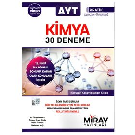 Miray Yayınları AYT Kimya 12 Nisan İlk Dönem 30 Deneme Sınavı