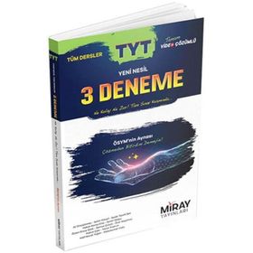 Miray Yayınları - TYT Tüm Dersler Yeni Nesil Video Çözümlü 3 Deneme