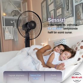MirKraft FS-K40BR Siyah Stand Fan Vantilatör