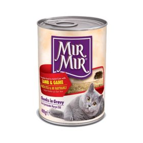 MırMır Kuzu Etli Av Hayvanlı 12x400 gr Kedi Konserve