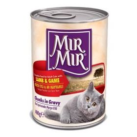 MırMır Kuzu Etli Av Hayvanlı 12x400 gr Kedi Konserve