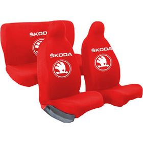 Mirsepet Skoda Forman Kumaş Kırmızı 4 Parça Set Oto Koltuk Kılıfı