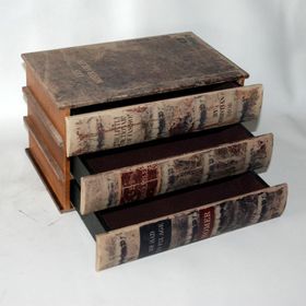 Misiny 002 Kitap Şeklinde 3 Çekmeceli Ahşap Kutu