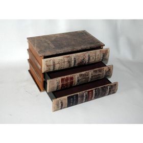 Misiny 002 Kitap Şeklinde 3 Çekmeceli Ahşap Kutu