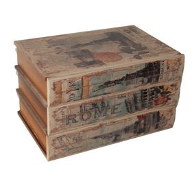 Misiny 003 Kitap Şeklinde 3 Çekmeceli Ahşap Kutu