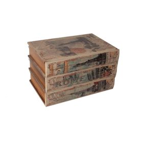 Misiny 003 Kitap Şeklinde 3 Çekmeceli Ahşap Kutu