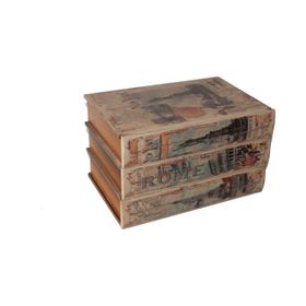 Misiny 003 Kitap Şeklinde 3 Çekmeceli Ahşap Kutu