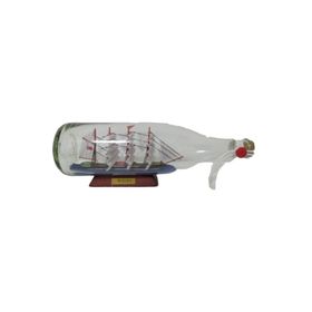 Misiny Ahşap Altlık Cam Şişe İçerisinde 002 27 cm Gemi Maketi