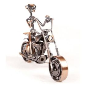 Misiny El Yapımı Büyük Boy Metal Motorsikletli Adam Maketi
