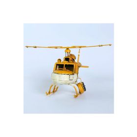 Misiny Nostaljik Sarı Beyaz Metal Helikopter Maketi