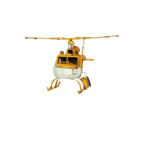 Misiny Nostaljik Sarı Beyaz Metal Helikopter Maketi