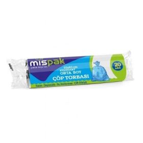 Mispak Eko Orta Boy Mavi 50 Rulo 55x60 cm Çöp Poşeti