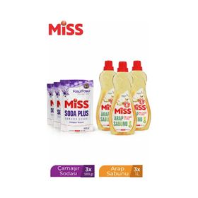 Miss Arap Sabunu 3x1 lt + 3x500 ml Soda Plus