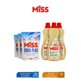Miss Arap Sabunu 3x1 lt + 3x500 ml Soda Plus