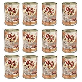 Miss Cat Sos İçinde Sığır Eti Parçalı 12 Adet Kedi Konserve