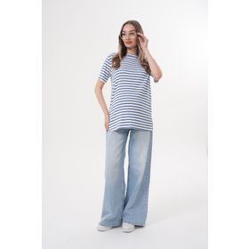 Miss Dünya Lissa Bisiklet Yaka Kısa Kol Çizgili Hamile ve Lohusa T-shirt