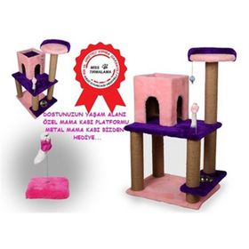 Miss Konfor Mama Kaplı Kahverengi Kedi Tırmalama Aksesuarı