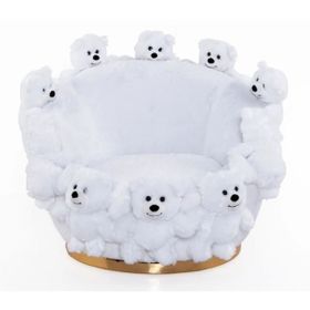 Miss Worble Teddy Bears Kids Pofuduk Beyaz Berjer Koltuk