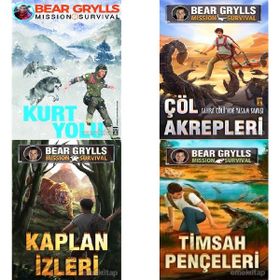 Mission Survival Serisi 4 Kitap Set - Kurt Yolu - Çöl Akrepleri - Kaplan İzleri - Timsah Pençeleri - Bear Grylls